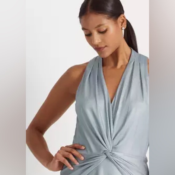 Pastel blue glam from Ralph Lauren ✨✨ NWT Foil-Print Cocktail Dress - Picture 3 of 12